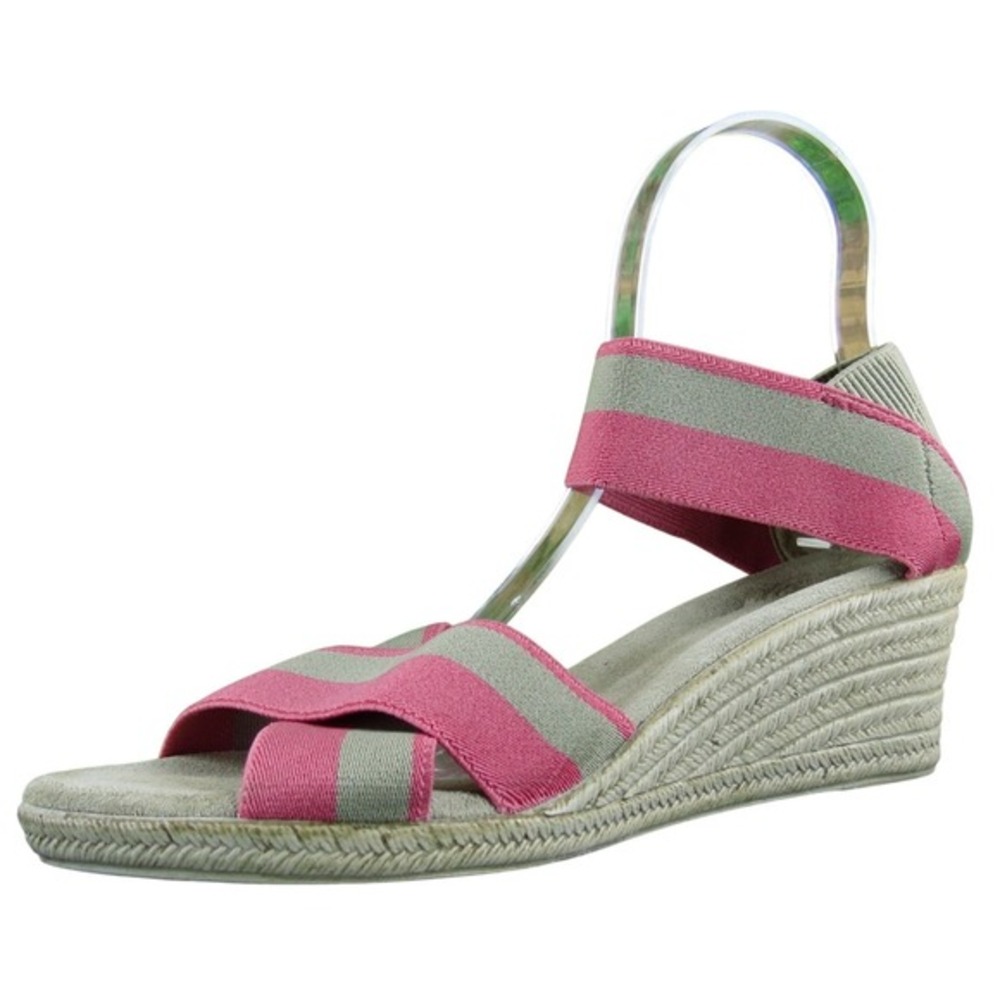 Generic Women's  Ankle Strap Pink Fabric Sz 9 Medium Gently‎ Used 2025
